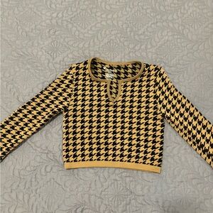 Cotton Candy Small/Medium Cropped Top Houndstooth Pattern